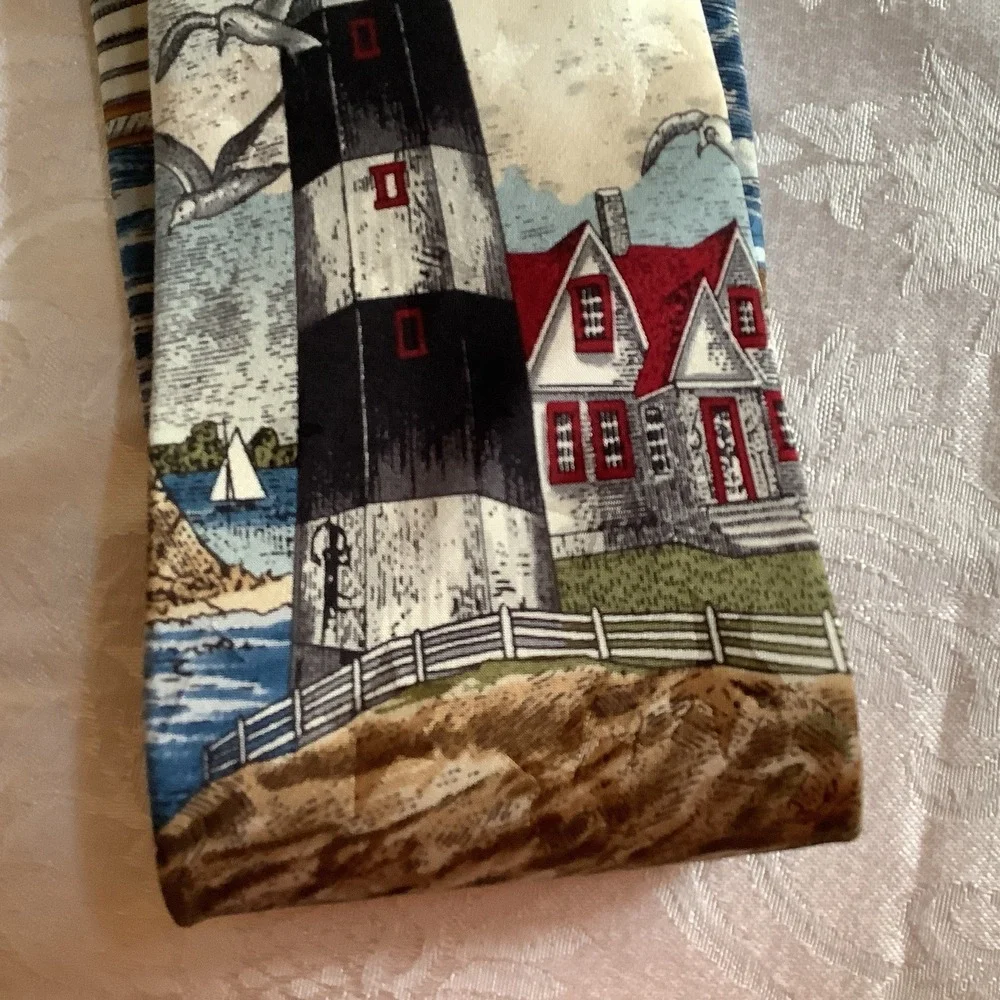 Tango By Max Rabe Necktie Americana Series Harbor Light Circa 1927‎ Lighthouse